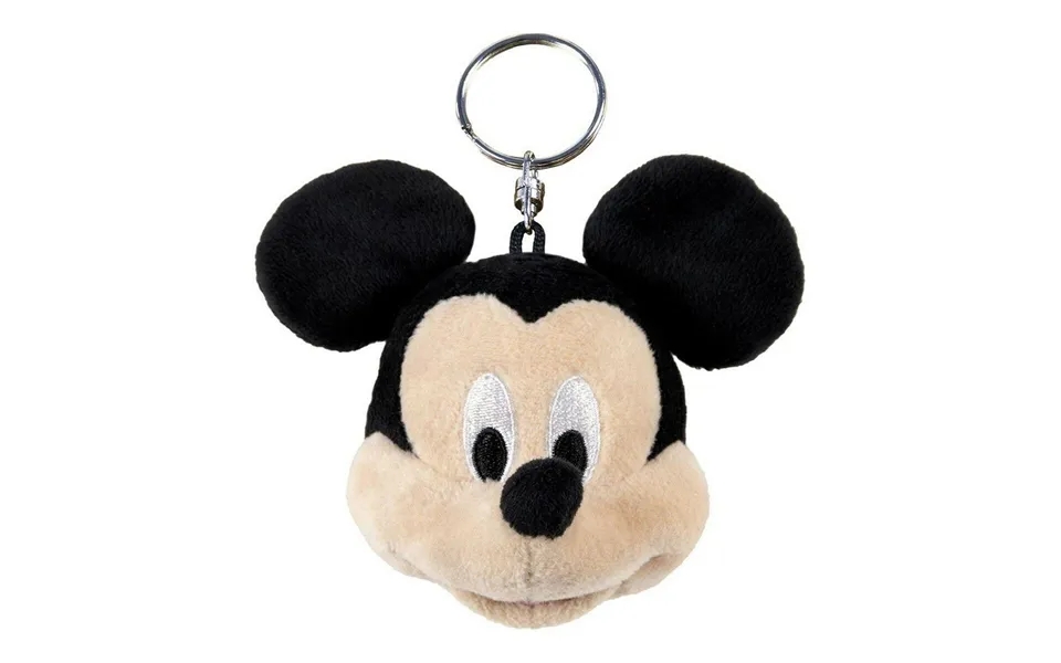 Keychain with cuddly toys mickey mouseover black