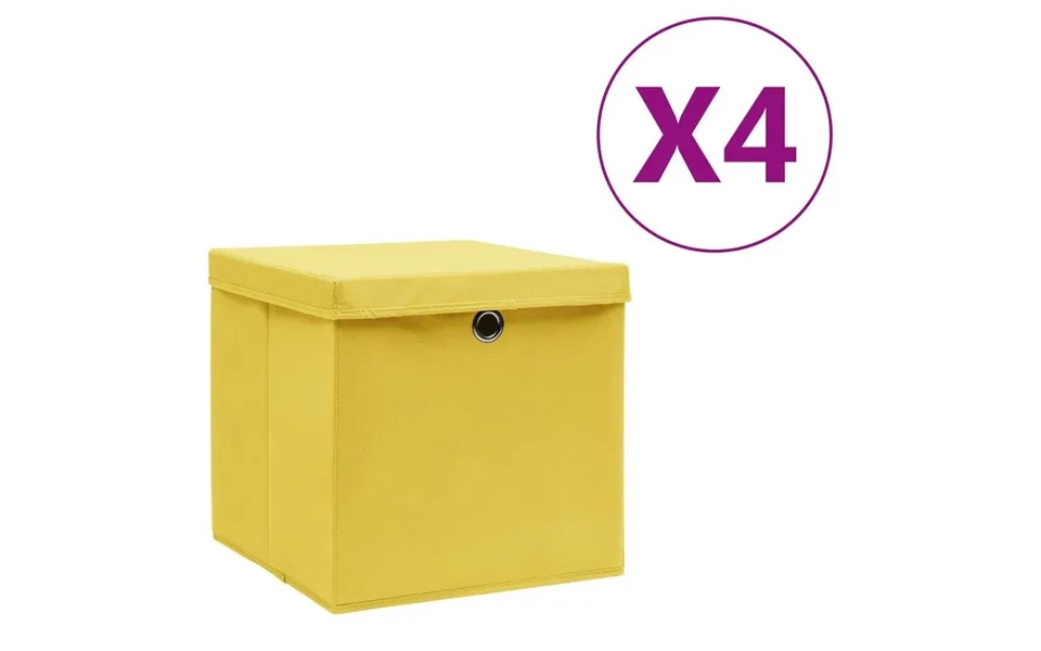 Storage boxes with layer 4 paragraph. 28X28x28 cm yellow