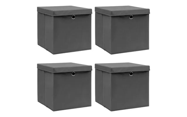 Storage boxes with layer 4 paragraph. 32X32x32 fabric gray product image