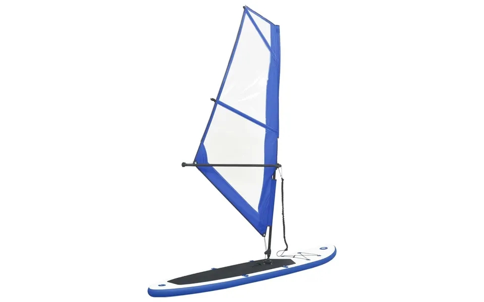 Inflatable paddleboard with sail blue past, the laws white