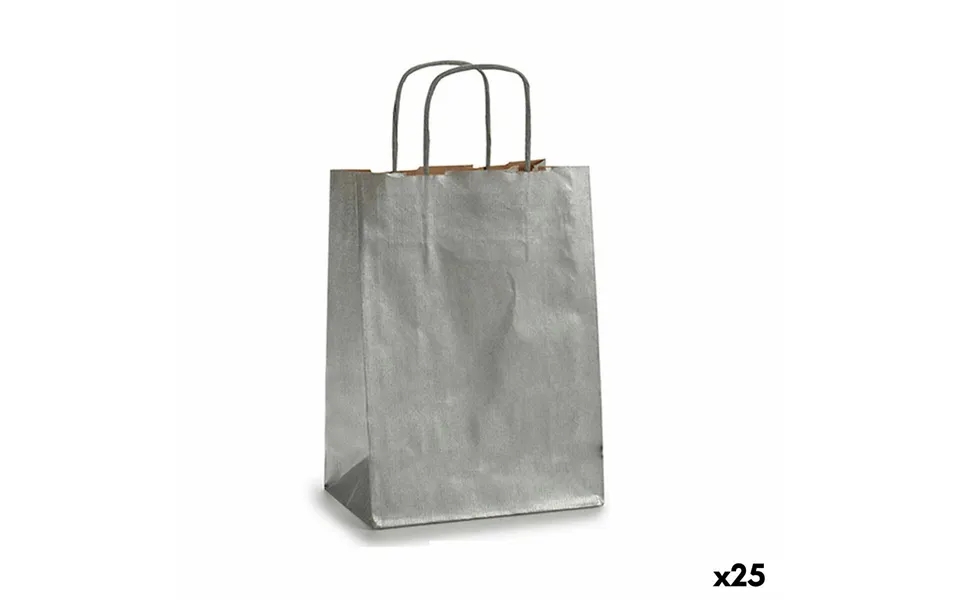 Paper bag silver 18 x 8 x 31 cm 25 devices