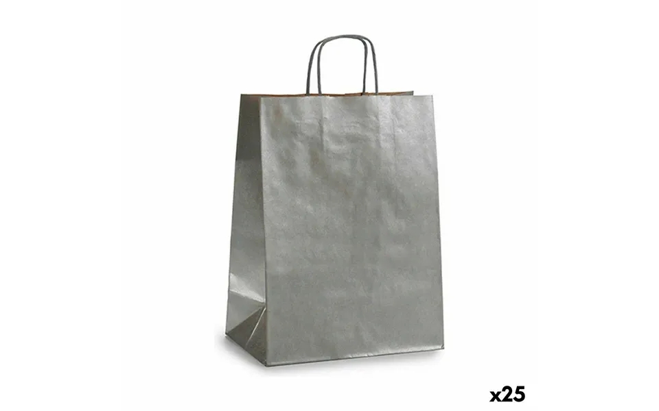 Paper bag silver 24 x 12 x 40 cm 25 devices