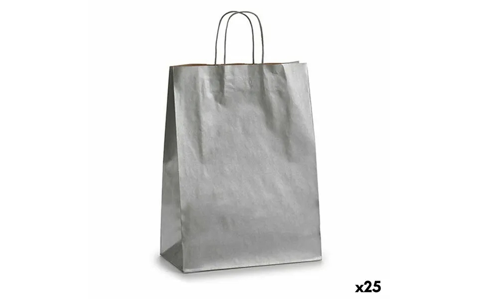 Paper bag silver 32 x 12 x 50 cm 25 devices