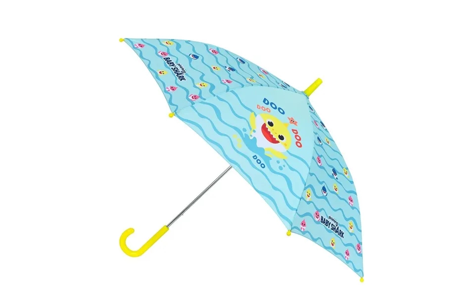 Umbrella baby shark beach day yellow light blue island 86 cm