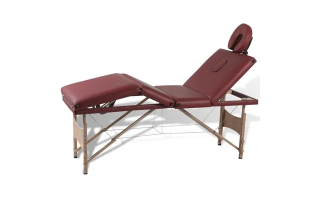 Rød Foldbar Massage Tabel 4 Zoner Med Træramme product image