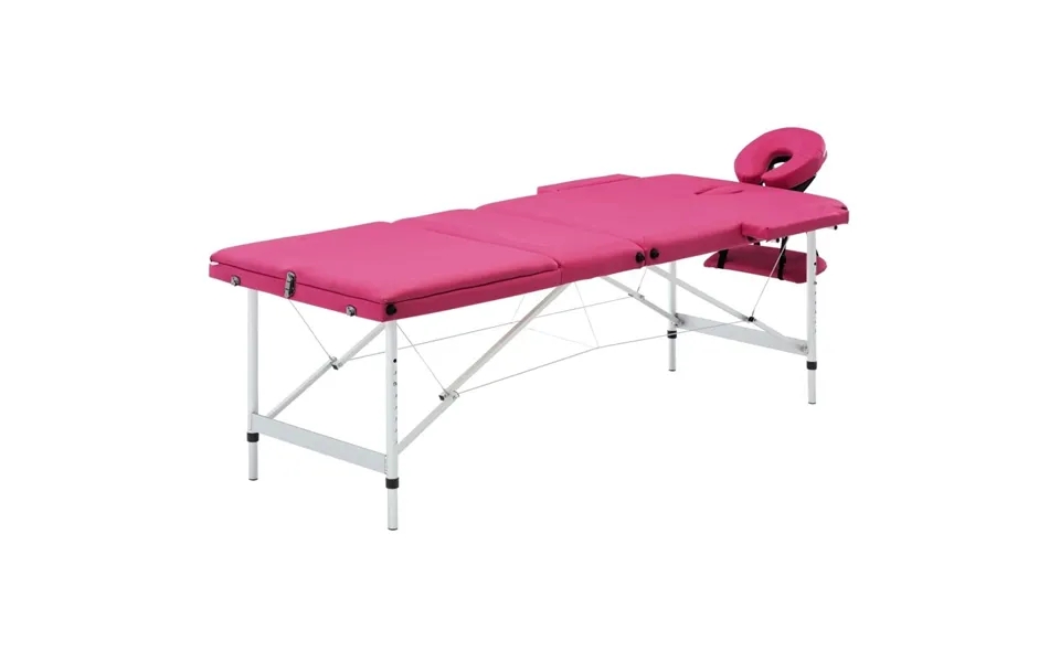 Sammenfoldeligt Massagebord Aluminiumsstel 3 Zoner Lyserød