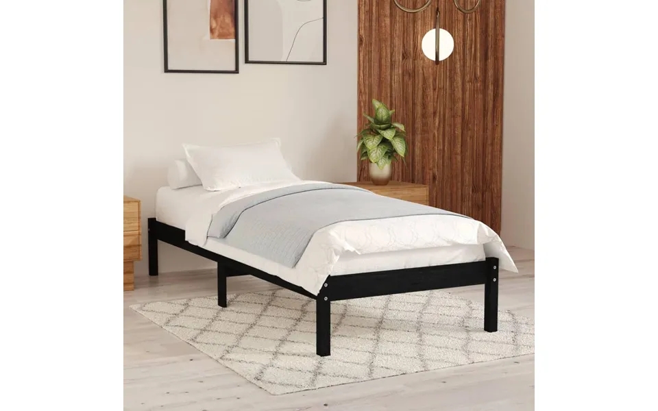 Bed frame 90x190 cm single massively wood black