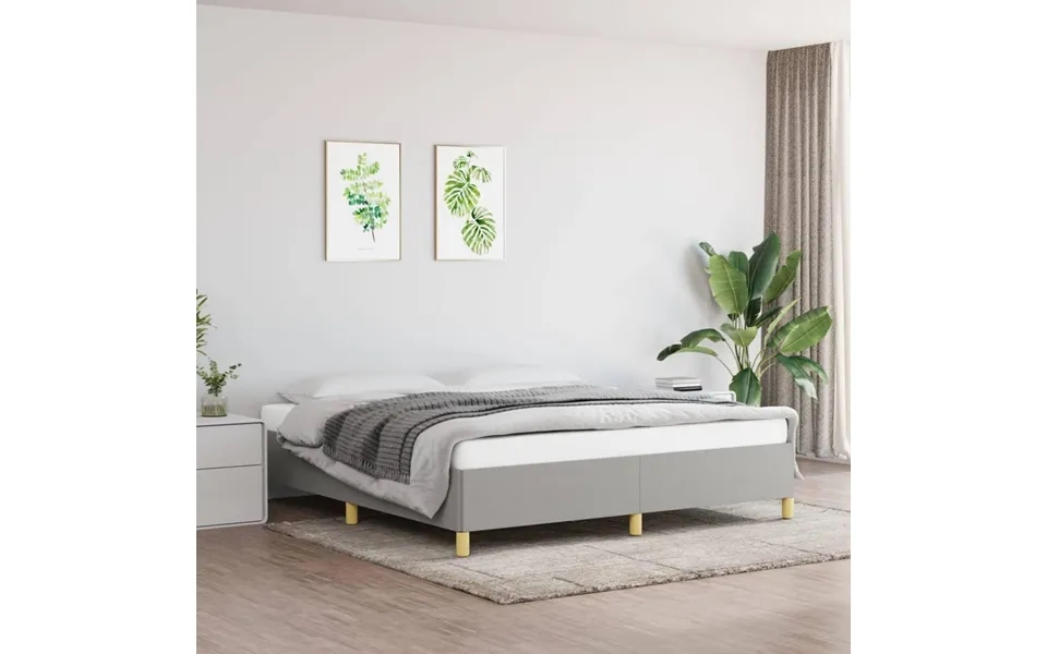 Bed frame to continental bed 160x200 cm fabric light gray