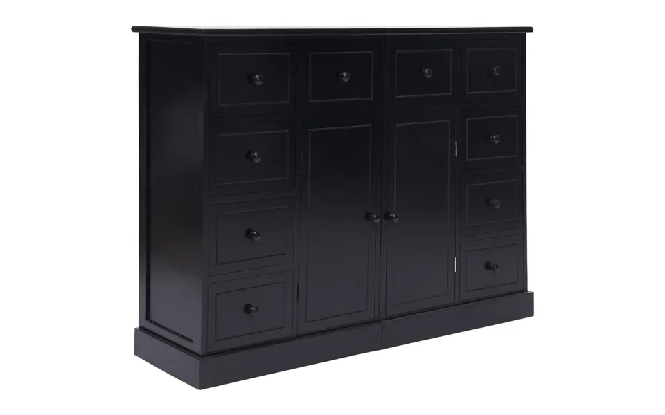Sideboard with 10 drawers 113x30x79 cm wood black