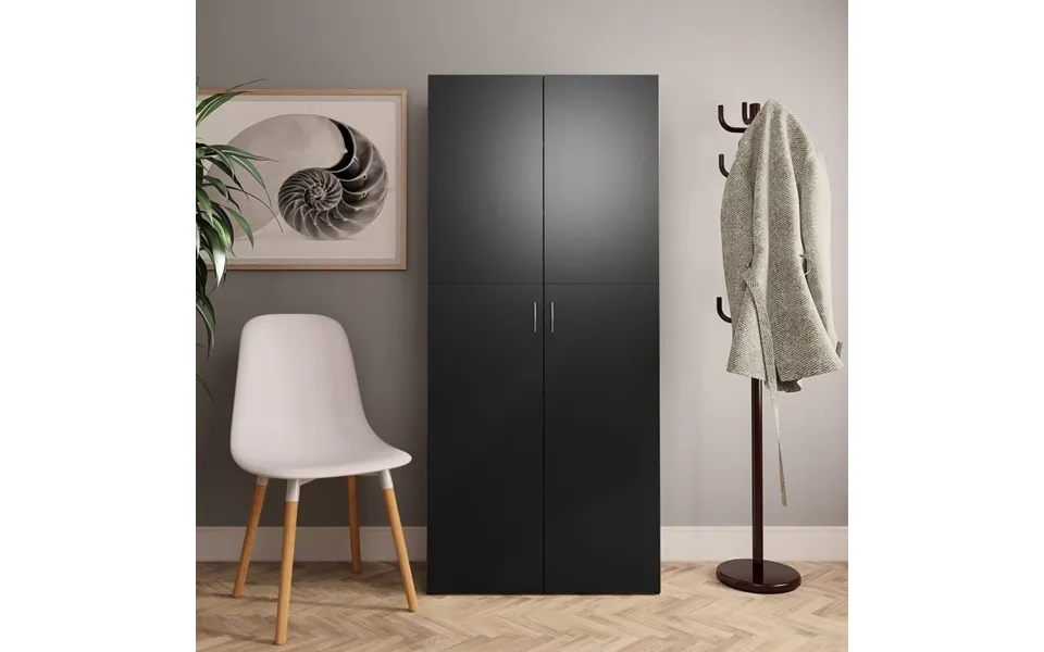Shoe cabinet 80x35,5x180 cm designed wood black