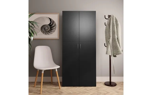 Shoe cabinet 80x35,5x180 cm designed wood black product image
