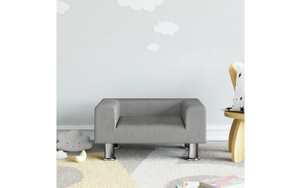 Bed to children 50x40x26,5 cm velvet light gray