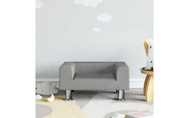 Bed to children 50x40x26,5 cm velvet light gray product image