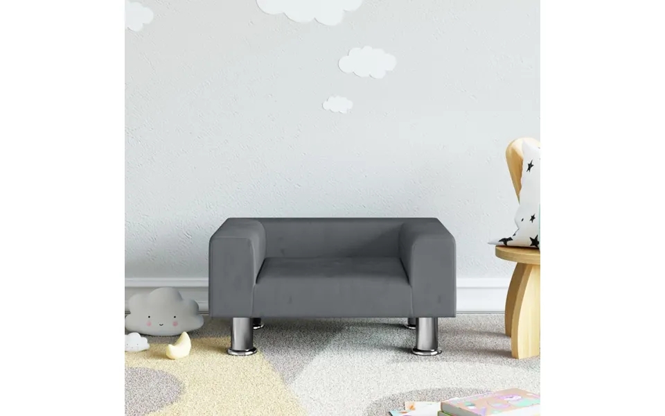 Bed to children 50x40x26,5 cm velvet dark gray