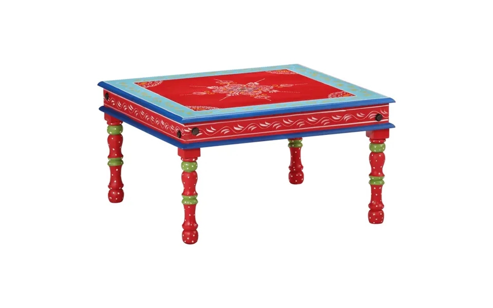 Coffee table hand painted massively mango tree red