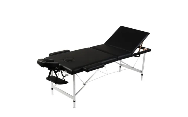 Sort Sammenfoldeligt Massagebord - 3 Zoner Med Aluminiumsramme product image
