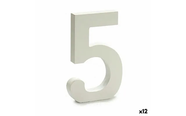 Numbers 5 wood white 1,8 x 21 x 17 cm 12 devices product image