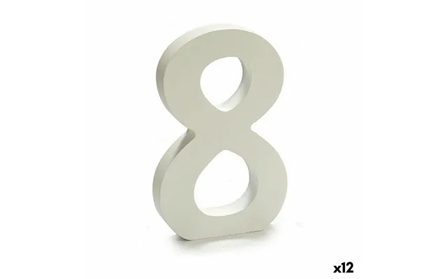 Numbers 8 wood white 1,8 x 21 x 17 cm 12 devices product image