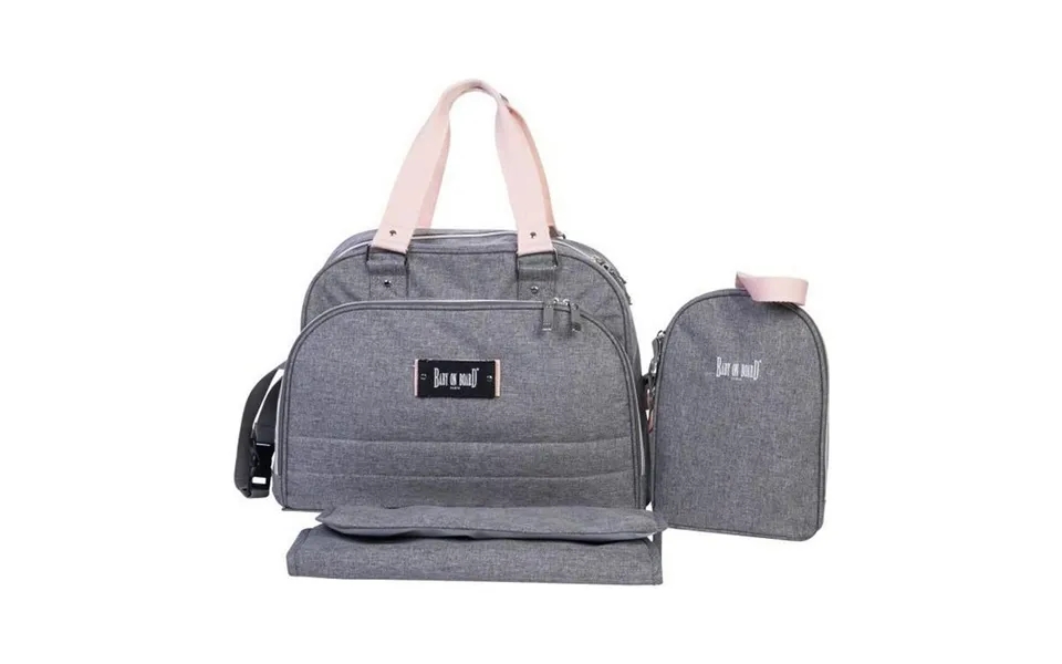 Bag to diaper change baby on board urban sweet gray pink