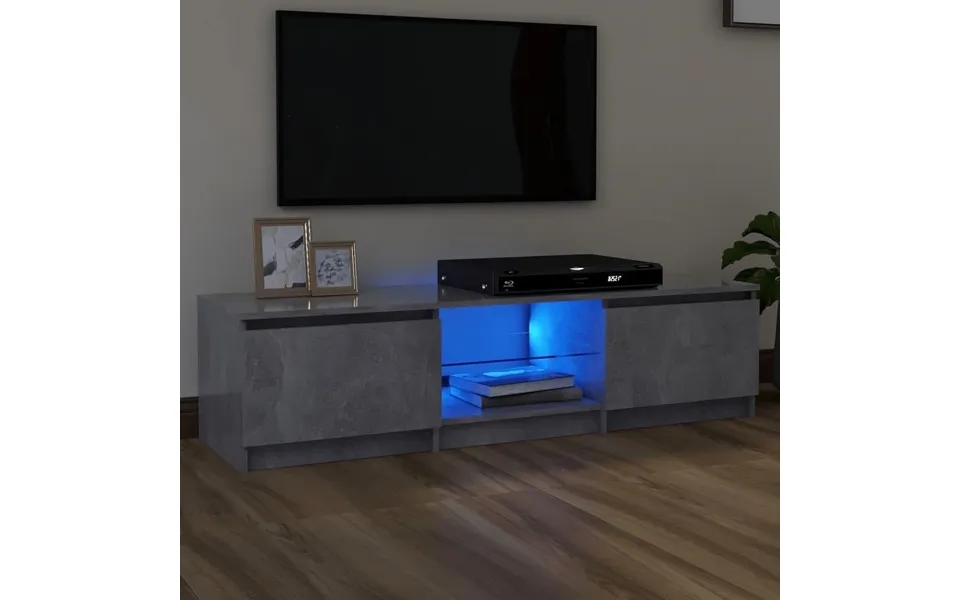 Tv Table With Led Light 140x40x35,5 Cm Concrete Gray