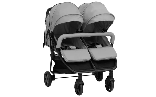 Twin pram steel light gray past, the laws black product image
