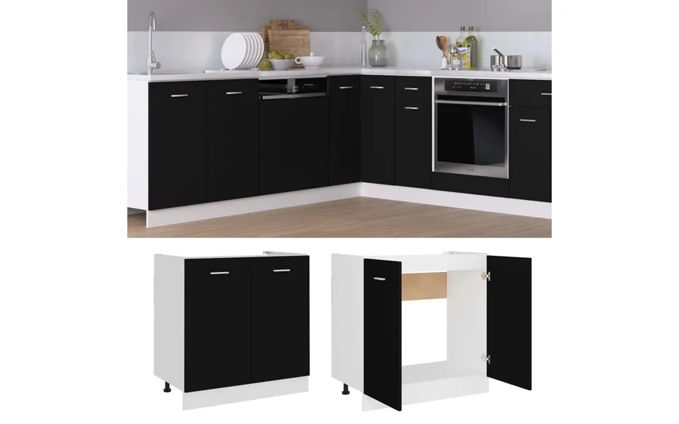 Base cabinet 80x46x81,5 cm designed wood black