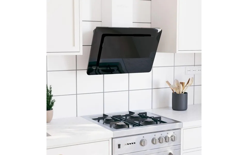 Wall-mounted hood 60 cm stainless steel past, the laws tempered glass black