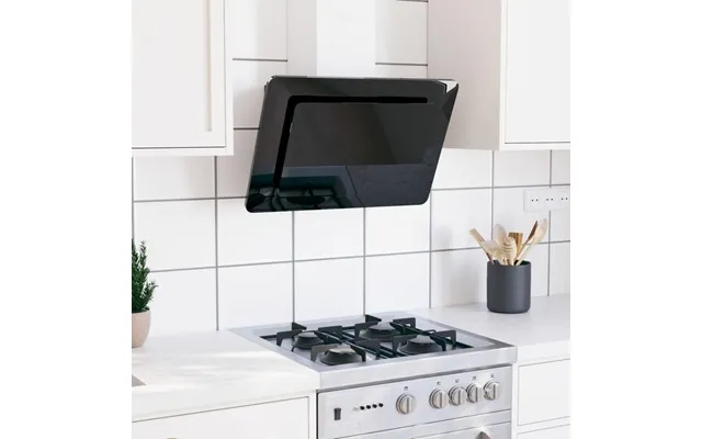 Wall-mounted hood 60 cm stainless steel past, the laws tempered glass black product image