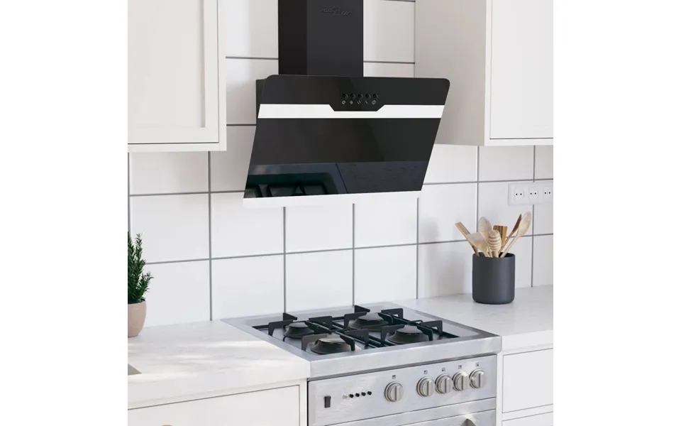 Wall-mounted hood 60 cm steel past, the laws tempered glass black