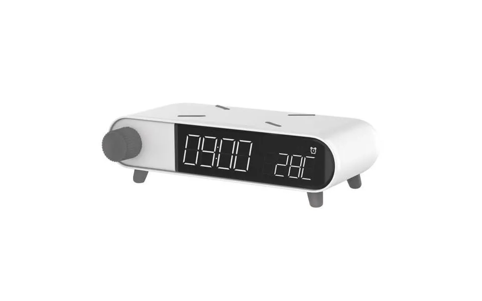 Alarm clock with wireless charger ksix retro white 10 w