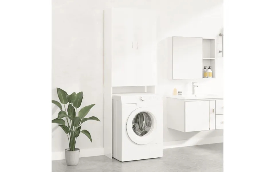 Vaskemaskineskab 64x25,5x190 Cm Hvid Højglans