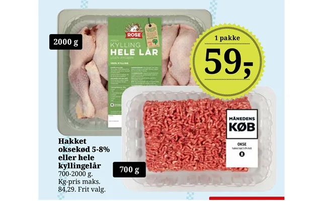 Hakket Oksekød 5-8% Eller Hele Kyllingelår product image