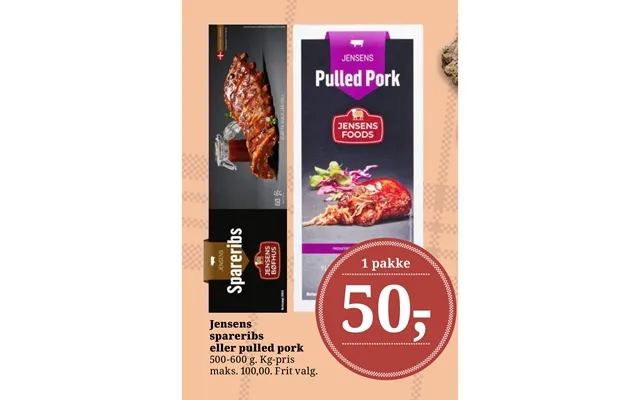 Jensens Spareribs Eller Pulled Pork product image