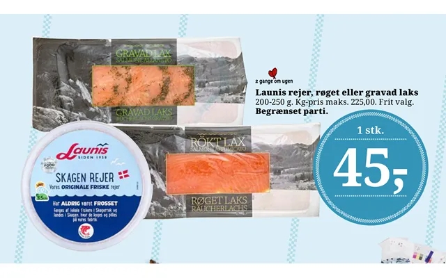 Launis shrimp, smoked or marinated salmon product image