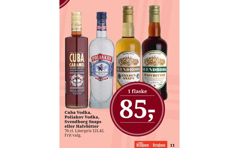 Cuba vodka, poliakov vodka, svendborg snaps or halvbitter 11