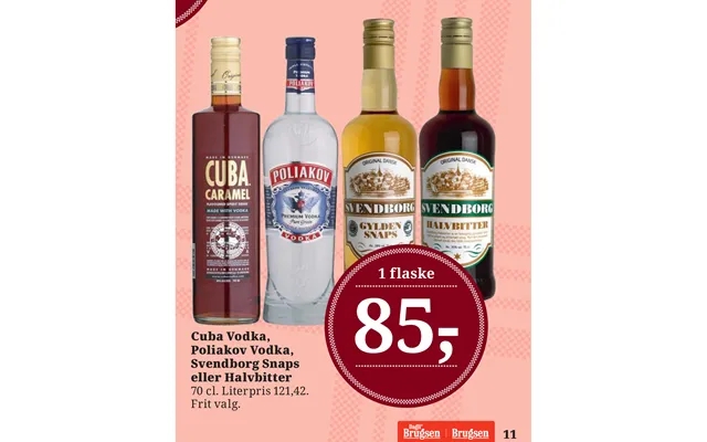 Cuba vodka, poliakov vodka, svendborg snaps or halvbitter 11 product image