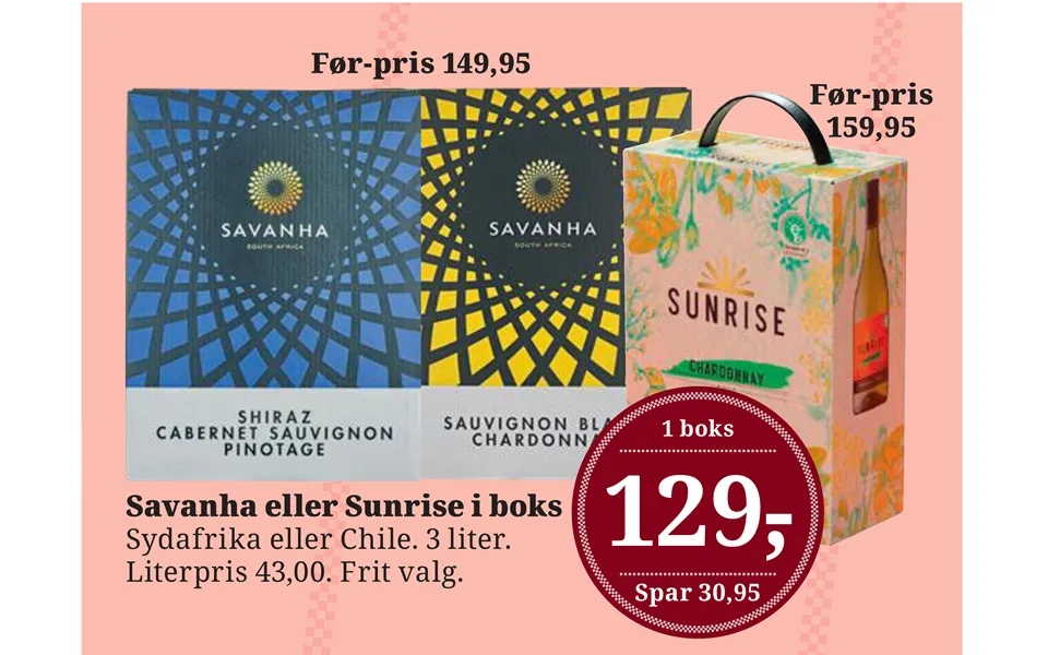 Savanha Eller Sunrise I Boks