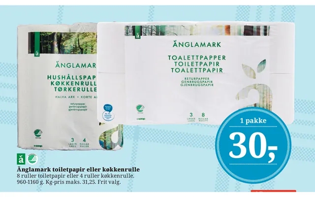Änglamark toilet paper or towel product image