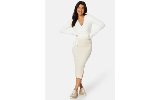 Bubbleroom Rachell Fluffy Knitted Wrap Top Offwhite L product image