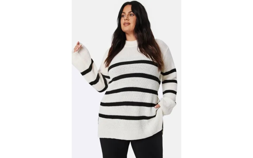 Bubbleroom Remy Striped Sweater White Striped S