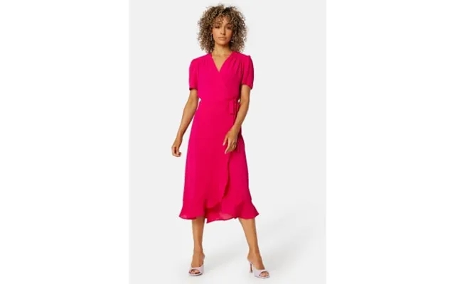 John Zack Short Sleeve Wrap Dress Hot Pink Xxs Uk6 product image