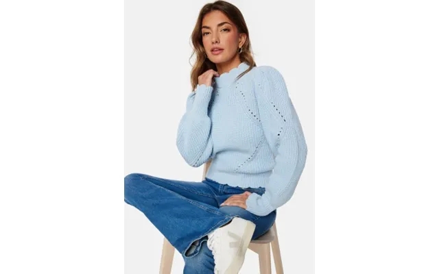 Pieces Pcfiola Ls High Neck Knit Light Blue Xl product image