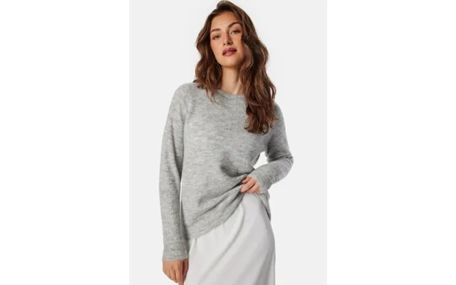 Selected Femme Slflulu Ls Knit O-neck Light Grey Melange Xs product image