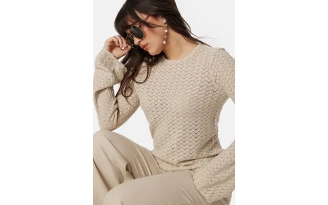 Vero Moda Vmiberia Ls O-neck Knit Top Oatmeal Xs product image