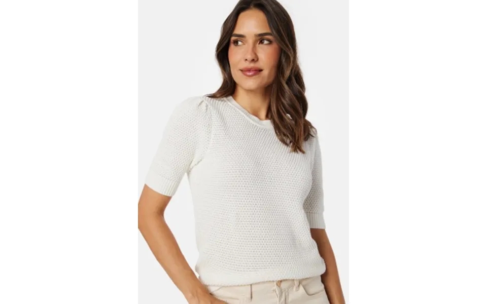 Vila vidalo o-neck p p knit top white alyssum l