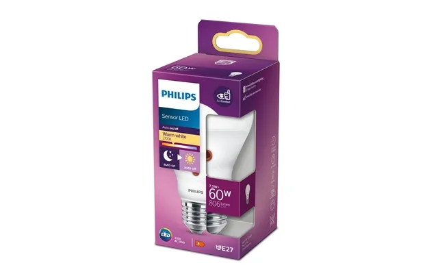 Philips Led Sensor 60w Standard - E27 Varm Hvid product image