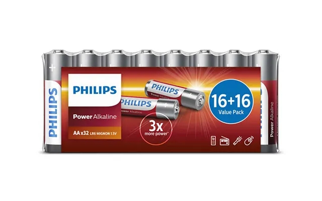 Philips Lr6p32fv 10 Power Alkaline Aa Batteri 32-stk product image