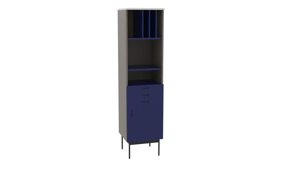 Study Bookcase - Black, Dark Blue, Gray