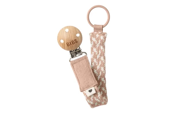 Bibs pacifier clip braided blush ivory product image