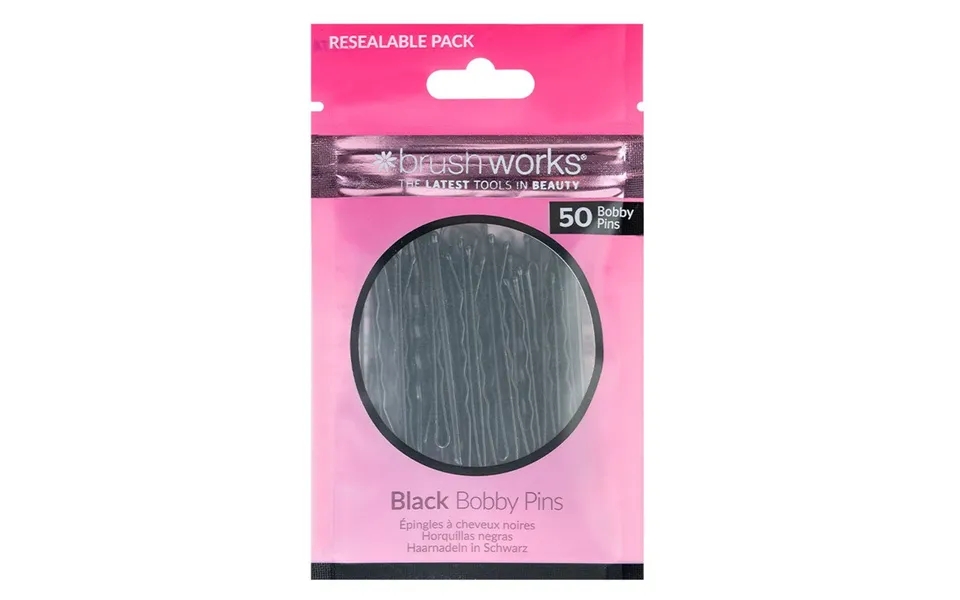 Brushworks Black Bobby Pins 50 Pcs